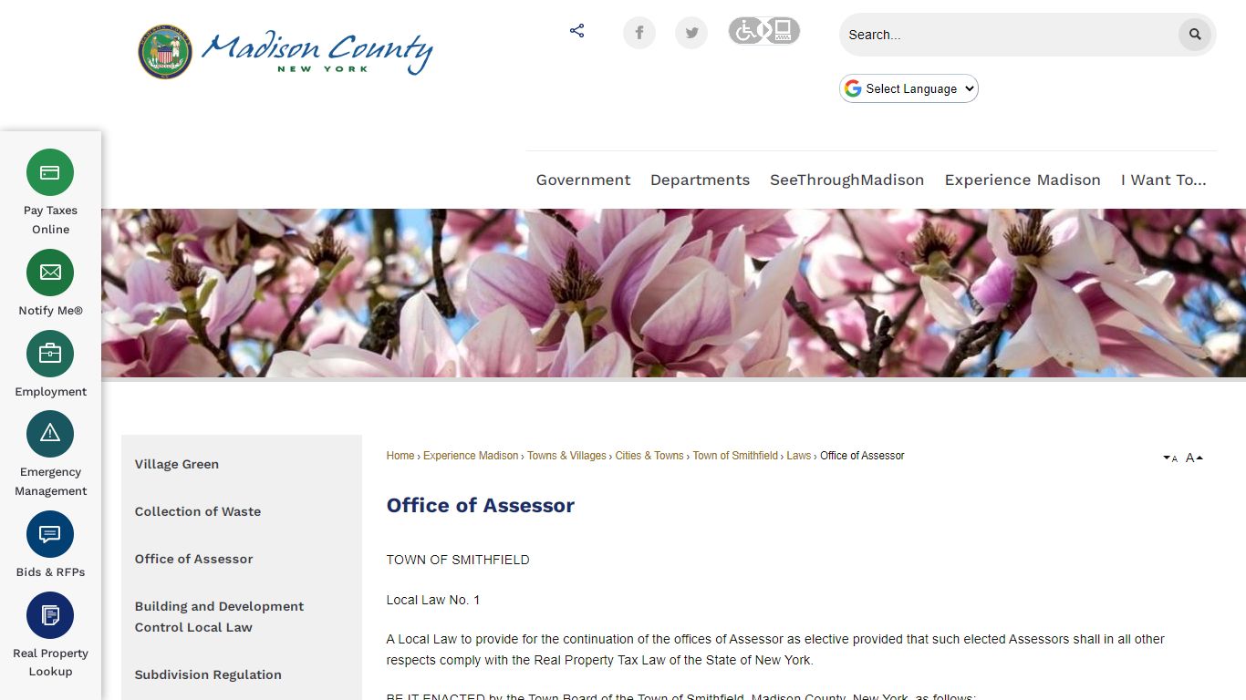 Office of Assessor | Madison County, NY